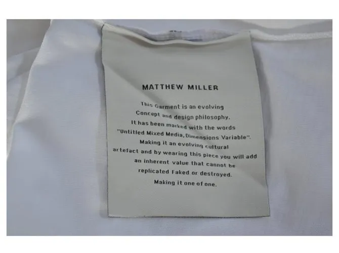 Autre Marque MATTHEW MILLER Protest camiseta blanca camiseta talla M MEDIUM Negro Blanco Roja 