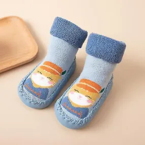 Baby Anti-slip Floor Socks Fuzzy Shoes Cartoon Slippers Outdoor Kids Toddler