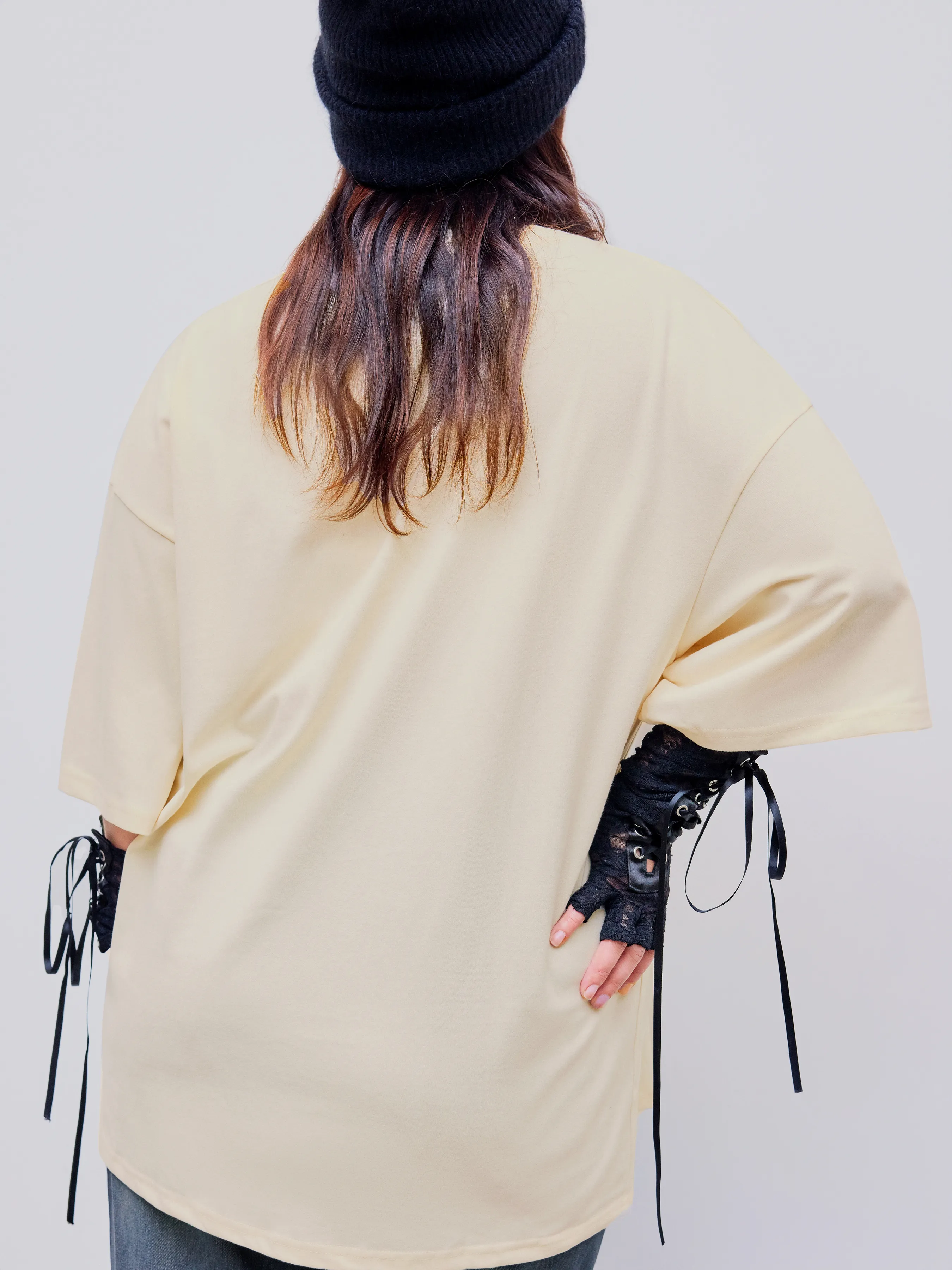 Camiseta de Manga Corta con Gráfico de Conejo y Cuello Redondo Curvy