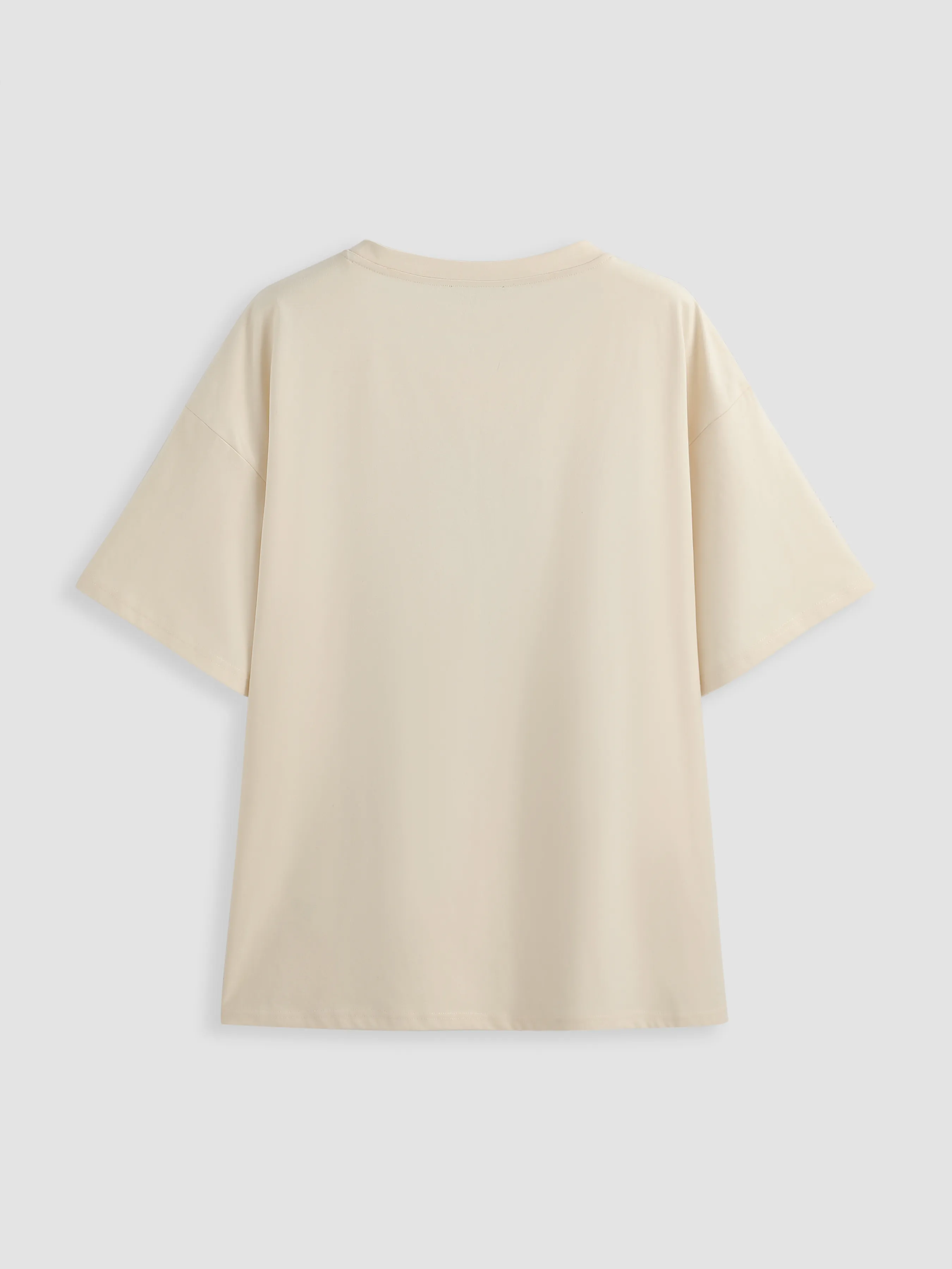 Camiseta de Manga Corta con Gráfico de Conejo y Cuello Redondo Curvy