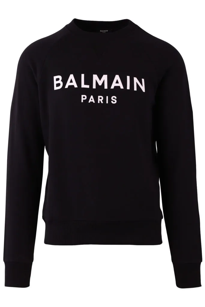 Sudadera negra con logotipo estampado en blanco
