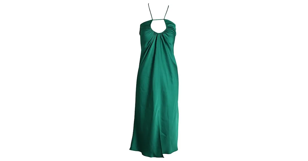 Vestido midi Ba&Sh Rose Bulle en poliéster verde 